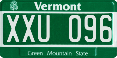 VT license plate XXU096
