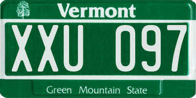 VT license plate XXU097