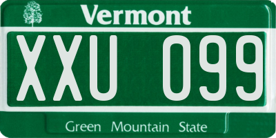 VT license plate XXU099