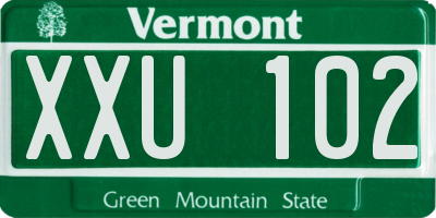 VT license plate XXU102