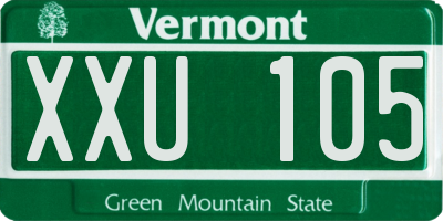 VT license plate XXU105