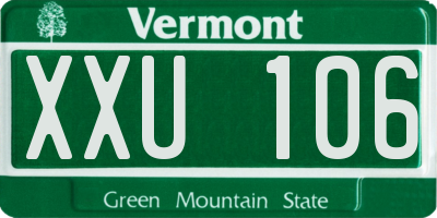 VT license plate XXU106