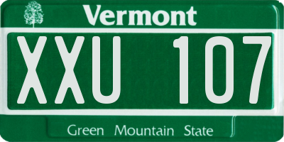 VT license plate XXU107