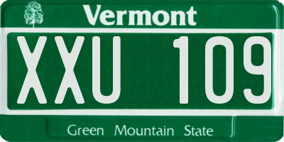VT license plate XXU109