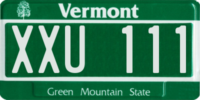 VT license plate XXU111