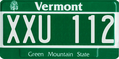 VT license plate XXU112