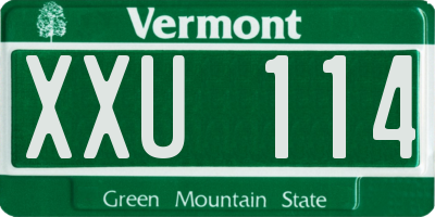 VT license plate XXU114