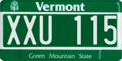 VT license plate XXU115
