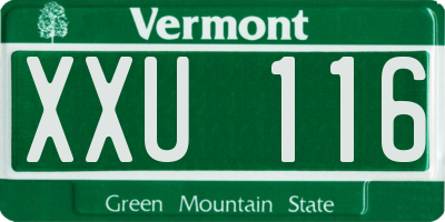VT license plate XXU116