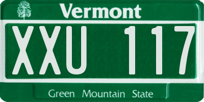VT license plate XXU117