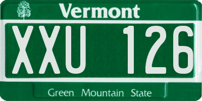 VT license plate XXU126