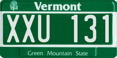 VT license plate XXU131