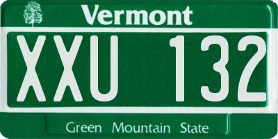 VT license plate XXU132