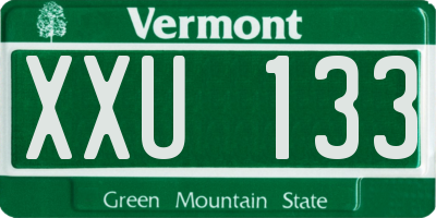 VT license plate XXU133