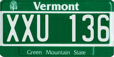 VT license plate XXU136