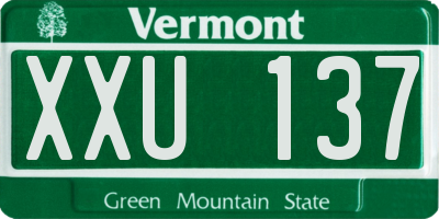VT license plate XXU137