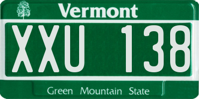VT license plate XXU138