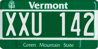 VT license plate XXU142