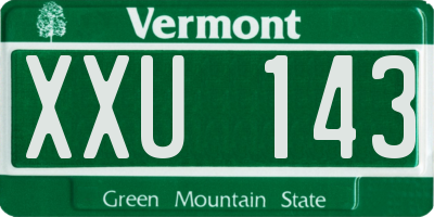 VT license plate XXU143