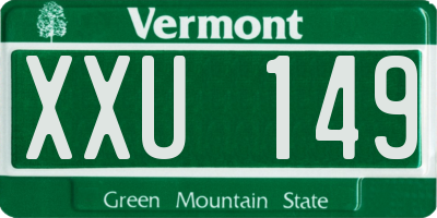 VT license plate XXU149