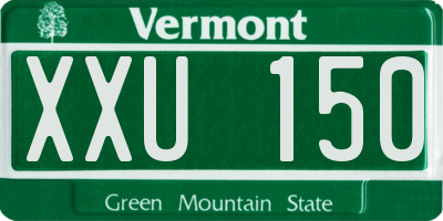 VT license plate XXU150