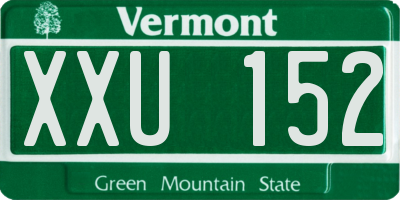 VT license plate XXU152