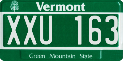 VT license plate XXU163