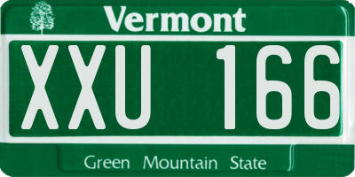 VT license plate XXU166