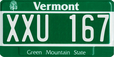 VT license plate XXU167