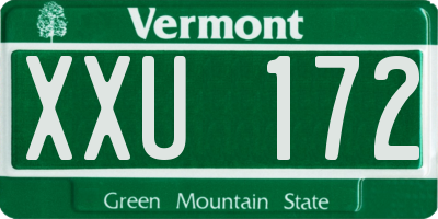 VT license plate XXU172