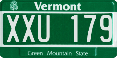 VT license plate XXU179