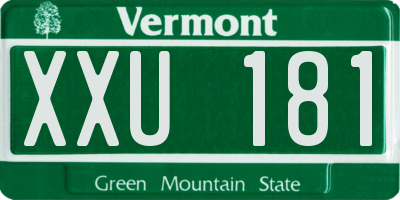VT license plate XXU181