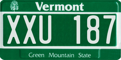 VT license plate XXU187