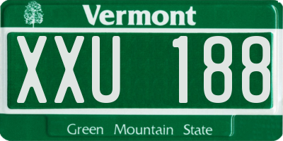 VT license plate XXU188
