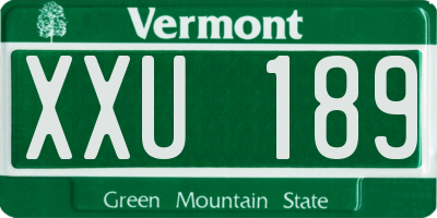 VT license plate XXU189