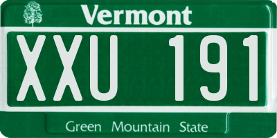 VT license plate XXU191
