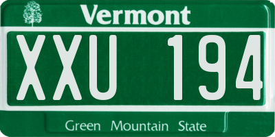 VT license plate XXU194
