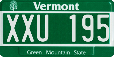VT license plate XXU195
