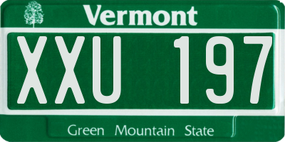 VT license plate XXU197