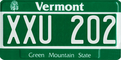 VT license plate XXU202