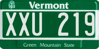 VT license plate XXU219