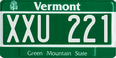 VT license plate XXU221