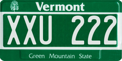VT license plate XXU222