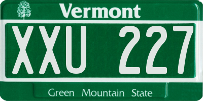 VT license plate XXU227