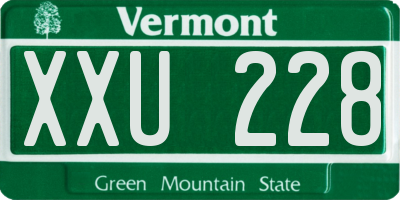 VT license plate XXU228