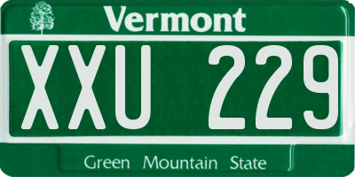 VT license plate XXU229
