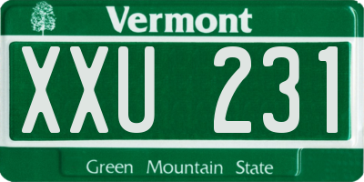 VT license plate XXU231