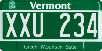 VT license plate XXU234