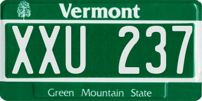 VT license plate XXU237