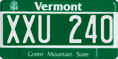 VT license plate XXU240